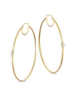 Ila Diamond And 14k Yellow Gold Hoop Earrings