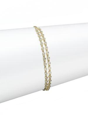 Meira T Diamond & 14k Yellow Gold Bezel Double-row Bracelet