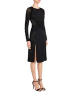 Versace Tulle Sleeve Cross-front Sheath Dress