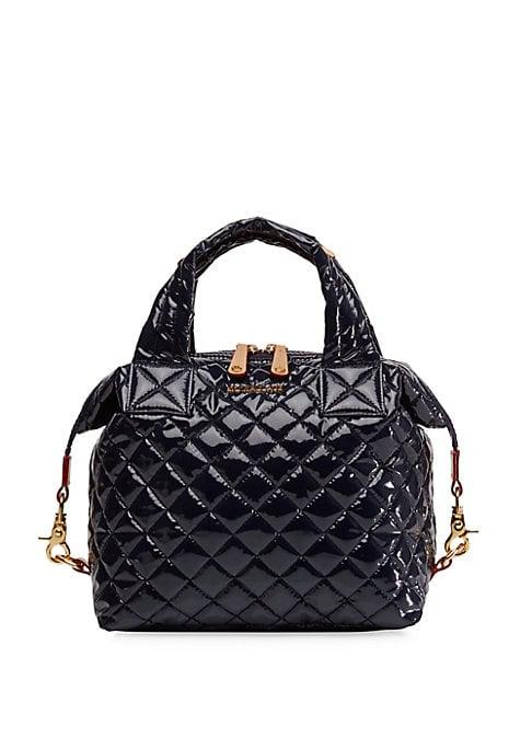 Mz Wallace Small Sutton Lacquered Quilted Leather Satchel