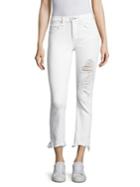 Mcguire Valletta Cropped Distressed Jeans With Frayed Hem