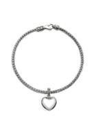 John Hardy Chain Mini Silver Heart Charm Bracelet