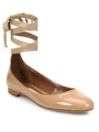 Tabitha Simmons Daria Patent Leather Ankle-wrap Ballet Flats