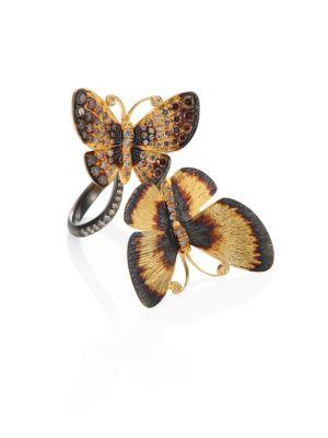 Annoushka Butterflies Duet Diamond & 18k Yellow Gold Ring
