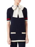 Gucci Cotton Knit Bow Top