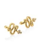 Temple St. Clair Serpent Diamond & 18k Yellow Gold Stud Earrings