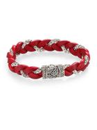 John Hardy Leather And Silver Braided Bracelet