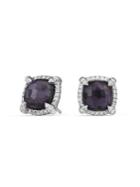 David Yurman Chatelaine? Pave Bezel Earring With Black Orchid And Diamonds