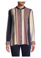 Eileen Fisher Mandarin Collar Silk Shirt