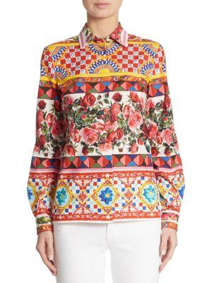 Dolce & Gabbana Printed Cotton Poplin Shirt