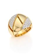 Roberto Coin Gourmette Pave Diamond & 18k Yellow Gold Ring