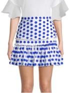Alexis Harley Polka Dot Ruffle A-line Skirt