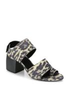 Ld Tuttle Leopard-print Leather Block-heel Sandals
