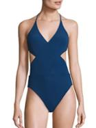 Tory Burch Swim Solid Wrap One-piece Swimsuit