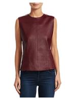 Theory Leather Sleeveless Top