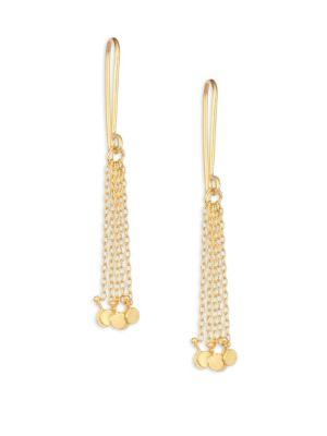 Sia Taylor Dots 18k Yellow Gold Fringe Chain Drop Earrings
