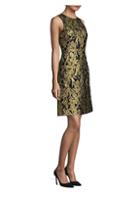 Michael Kors Collection Metallic Floral Wool Dress