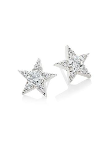 Hearts On Fire Ila Classics 18k White Gold, Round Diamond & Crystal Cluster Earrings
