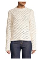 La Vie Rebecca Taylor Wool-blend Popcorn Stitch Pullover Sweater