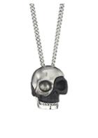 Alexander Mcqueen Silvertone Divided Skull Pendant Necklace