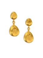 Gurhan 22k Gold Double Pebble Drop Earrings