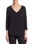 Majestic Filatures V-neck French Terry Pullover