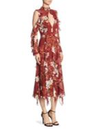 Nicholas Celeste Vertical Ruffle Silk Maxi Dress