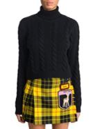Miu Miu Cable-knit Cashmere Turtleneck Sweater