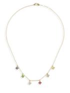 Nayla Arida 18k Yellow Gold & Assorted Gemstones Baby Cross Necklace