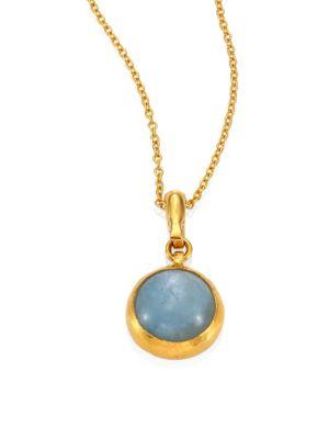 Gurhan Amulet Hue Aquamarine & 18-24k Yellow Gold Pendant Necklace