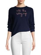 Lingua Franca Cashmere Embroidered Sweater