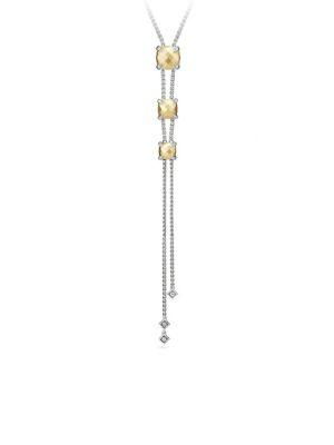 David Yurman Chatelaine? Y Necklace With 18k Gold And Diamonds