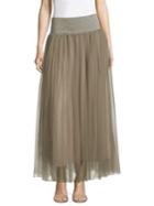 Peserico Knit Band Tulle Maxi Skirt