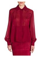 Fendi Embroidered Voile Blouse