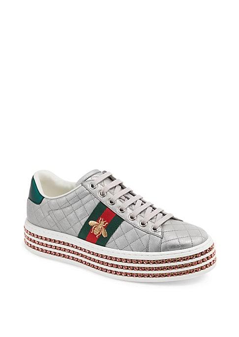 Gucci New Ace Platform Leather Sneakers