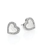Michael Kors Heritage Hearts Pave Logo Stud Earrings/silvertone