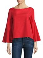Alice + Olivia Shirley Bell Sleeve Cotton Top