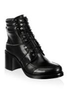 Tabitha Simmons Leo Leather Block Heel Combat Boots