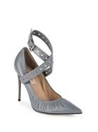Valentino Love Latch Grommeted Leather Ankle-wrap Pumps