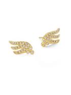 Temple St. Clair Wing Diamond & 18k Yellow Gold Stud Earrings