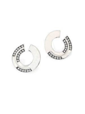 Ippolita Senso&trade; Staggered Diamond Pave & Sterling Silver Disc Earrings