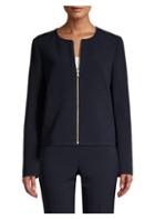 Donna Karan New York Long-sleeve Collarless Zip-front Jacket