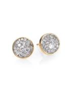 Pleve Ice Diamond & 18k Yellow Gold Stud Earrings