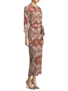 L'agence Printed Silk Belted Jumpsuit