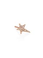 Diane Kordas Star Diamond & 18k Rose Gold Single Stud Earring