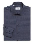 Eton Dot Print Regular-fit Cotton Dress Shirt