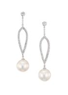 Yoko London 18k White Gold, Pearl & Diamond Teardrop Earrings