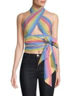 Mds Stripes Everything Scarf Rainbow Top