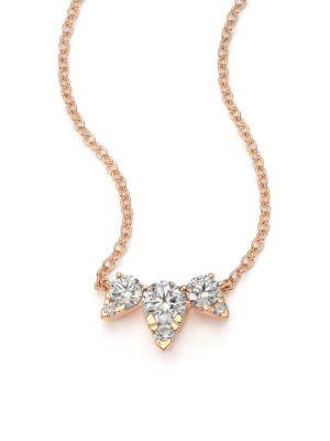 Hearts On Fire Aerial Triple Diamond & 18k Rose Gold Necklace