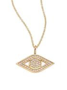 Sydney Evan Small Pave Evil Eye Diamond & 14k Yellow Gold Pendant Necklace